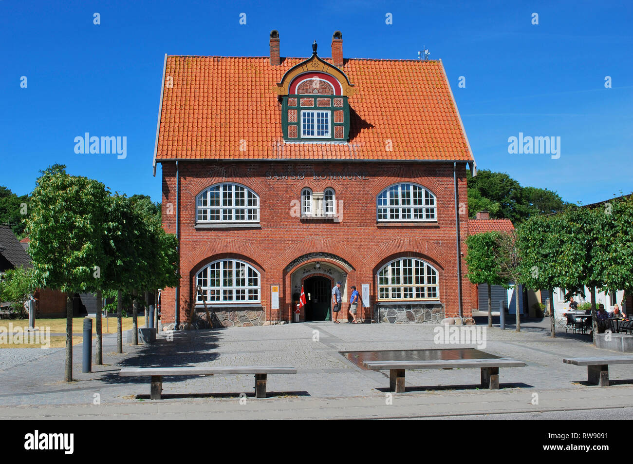 Ayuntamiento en Nordby, la isla de Samsoe, de Jutlandia, Dinamarca, Escandinavia, Europa Foto de stock