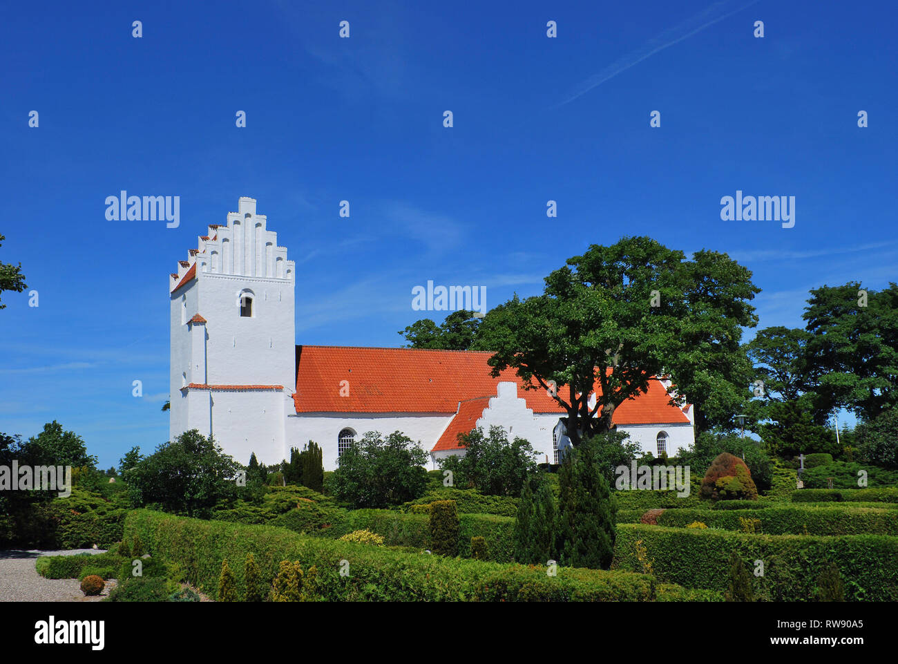 Besser iglesia, la isla de Samsoe, de Jutlandia, Dinamarca, Escandinavia, Europa Foto de stock