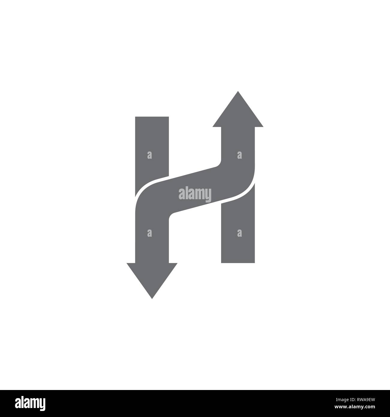 Letra h street flecha simple logotipo Imagen Vector de stock Alamy