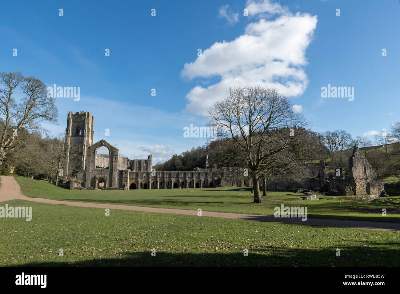 Fountains Abbey, Ripon North Yorkshire Foto de stock