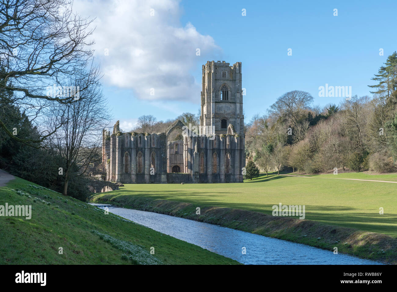 Fountains Abbey, Ripon North Yorkshire Foto de stock