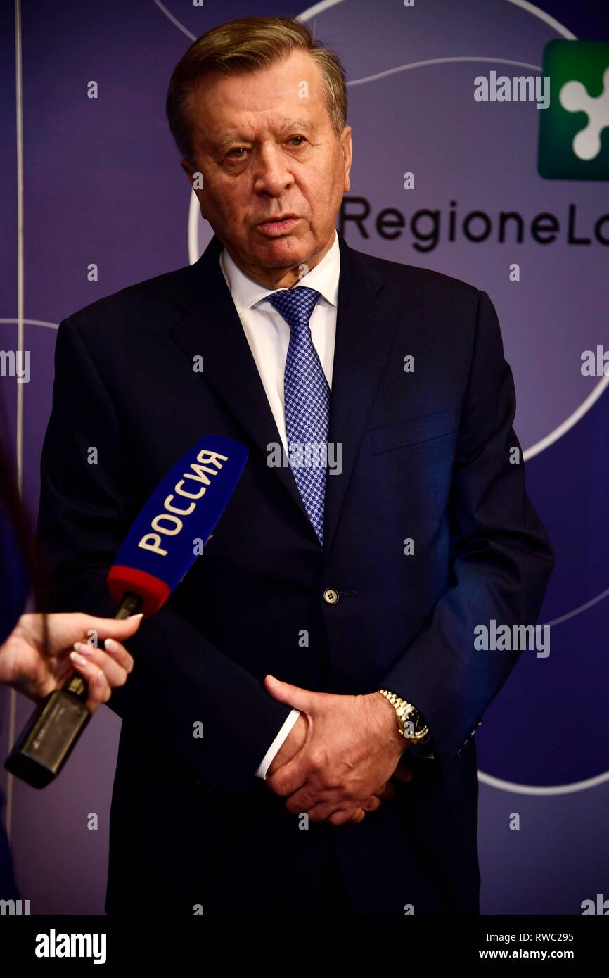 Milán, Italia. El 05 Mar, 2019. Milán, Viktor Zubkov Alekseevic. Presidente de "Gazprom", la principal compañía petrolera rusa Crédito: Agencia Fotográfica Independiente/Alamy Live News Foto de stock