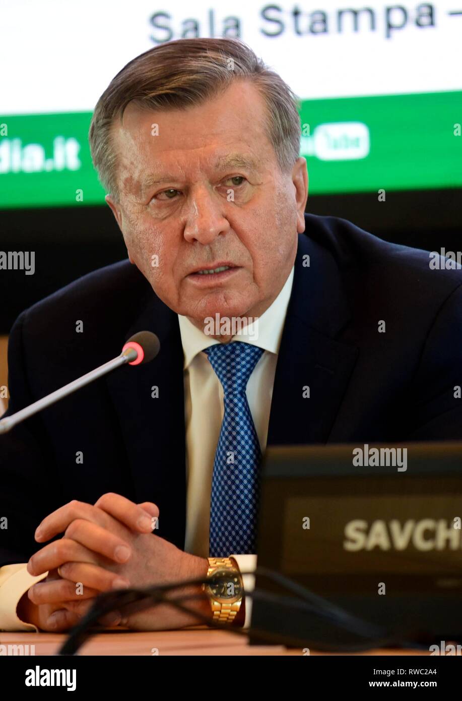 Milán, Italia. El 05 Mar, 2019. Milán, Viktor Zubkov Alekseevic. Presidente de "Gazprom", la principal compañía petrolera rusa Crédito: Agencia Fotográfica Independiente/Alamy Live News Foto de stock