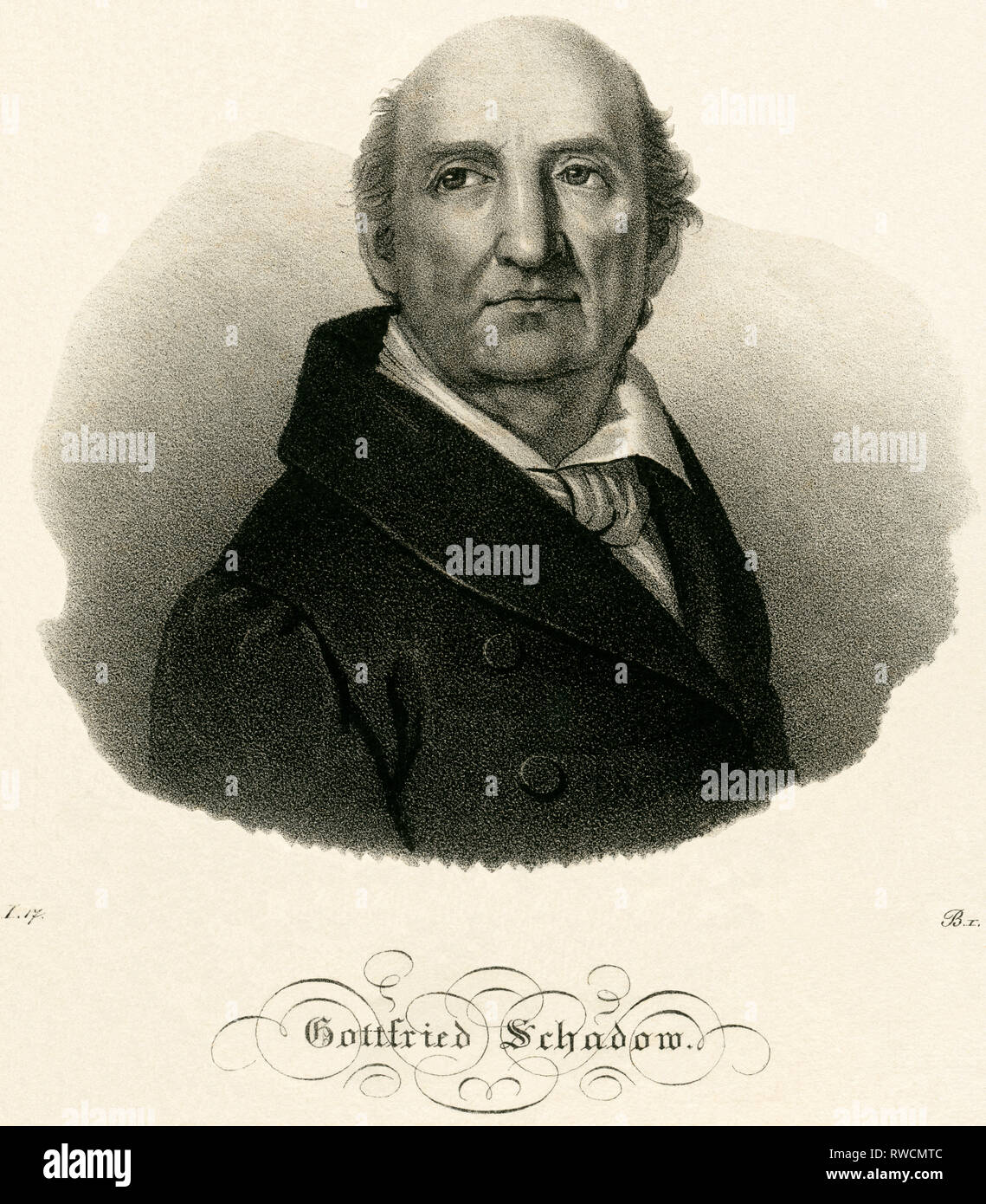 Alemania, Berlín, Gottfried Schadow, alemán de Prusia, escultor y artista gráfico, litografía, Additional-Rights alrededor de 1860.-Clearance-Info-Not-Available Foto de stock