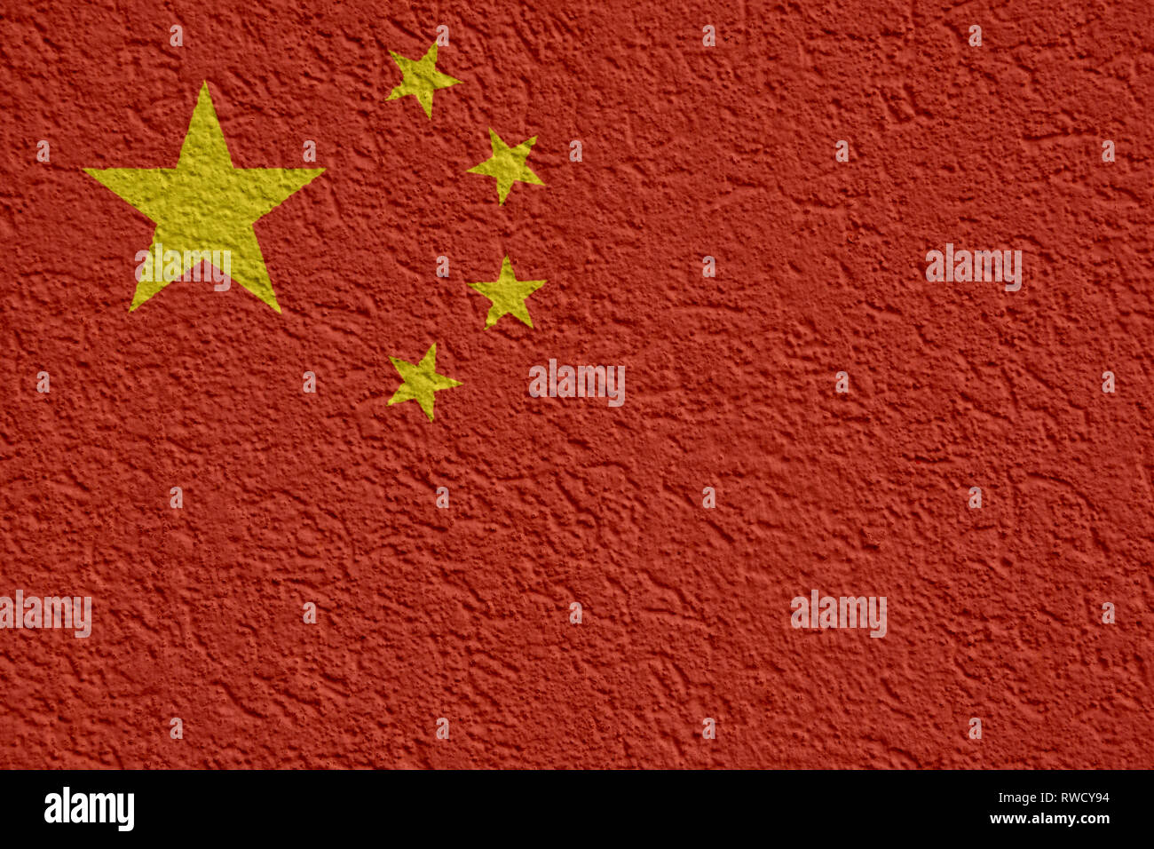 La política china o concepto empresarial: Pabellón Chino pared con yeso, textura de fondo Foto de stock