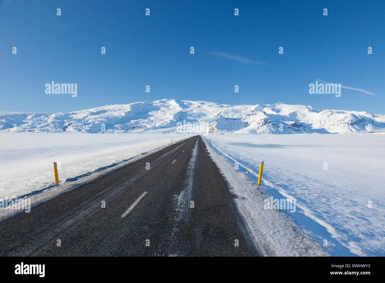 Ring Road en invierno. El sur de Islandia Foto de stock