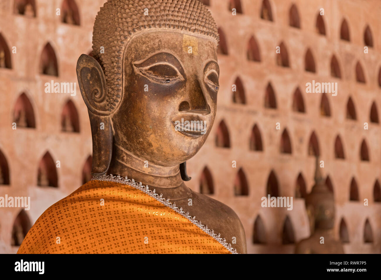 Estatua de Buda de Wat Si Saket Vientiane en Laos Foto de stock