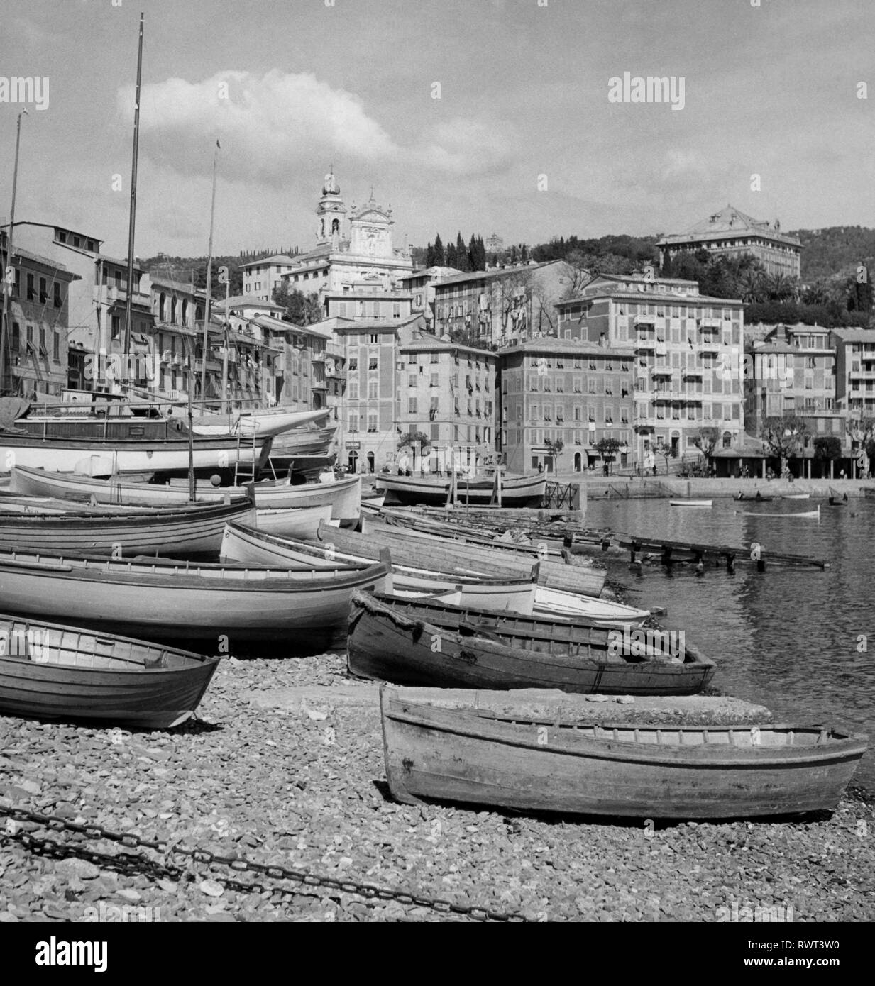 Santa Margherita Ligure, Liguria, Italia, 1950 Foto de stock