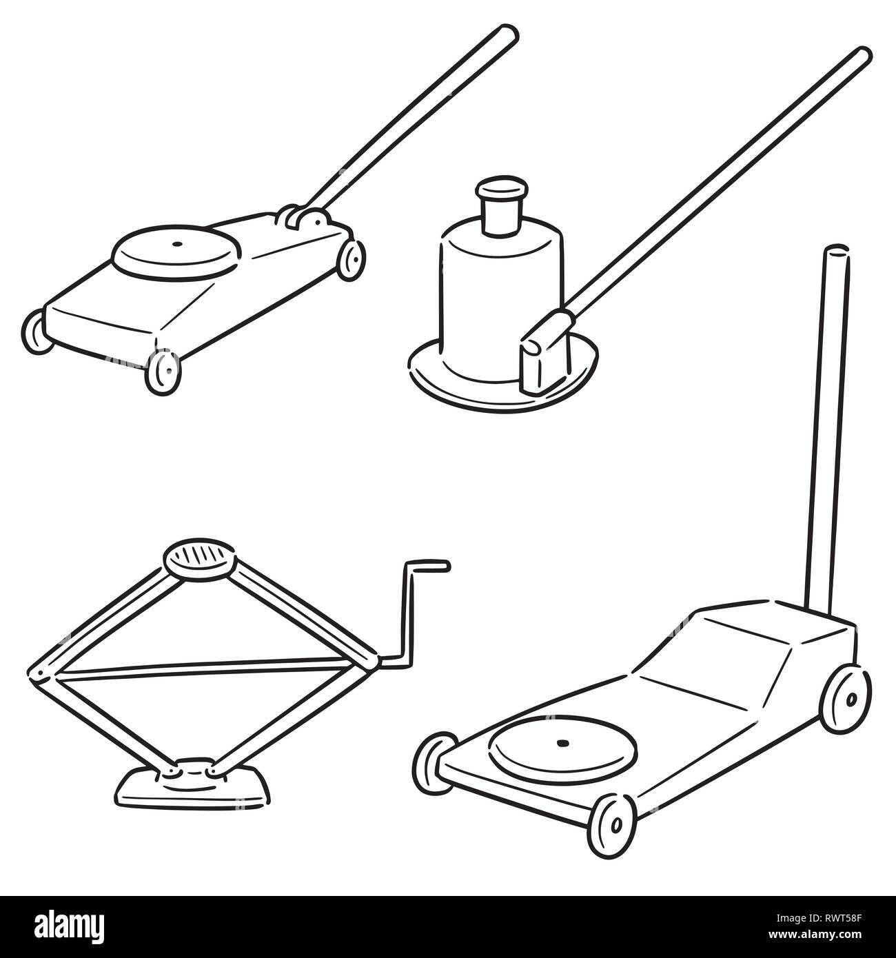 Vector conjunto de car jack Imagen Vector de stock Alamy