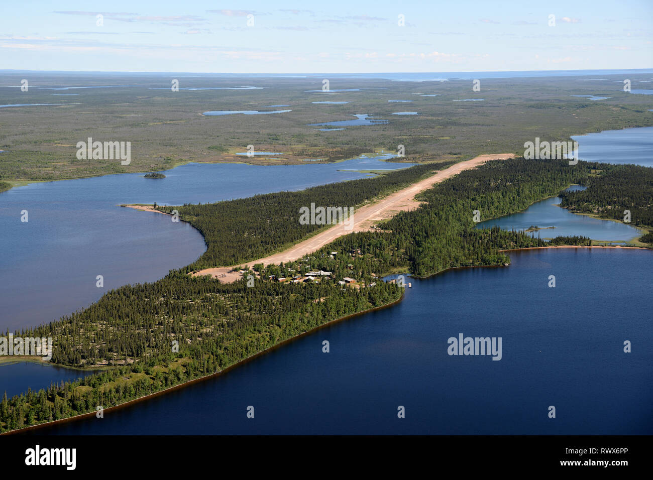 Antena, Kasba Lago, Territorios del Noroeste, Canadá Foto de stock