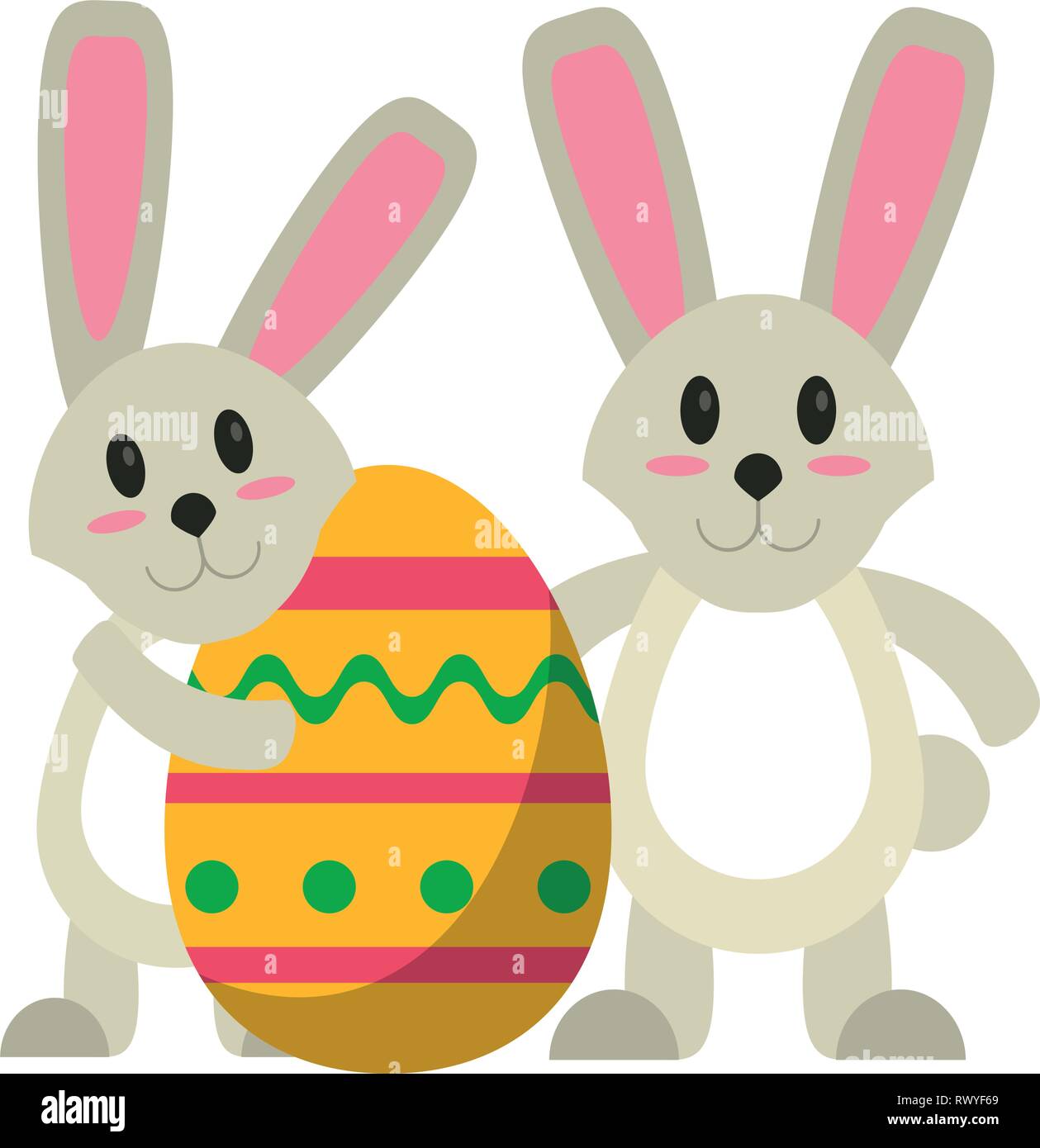 El día de Pascua Cute dibujos animados Imagen Vector de stock - Alamy