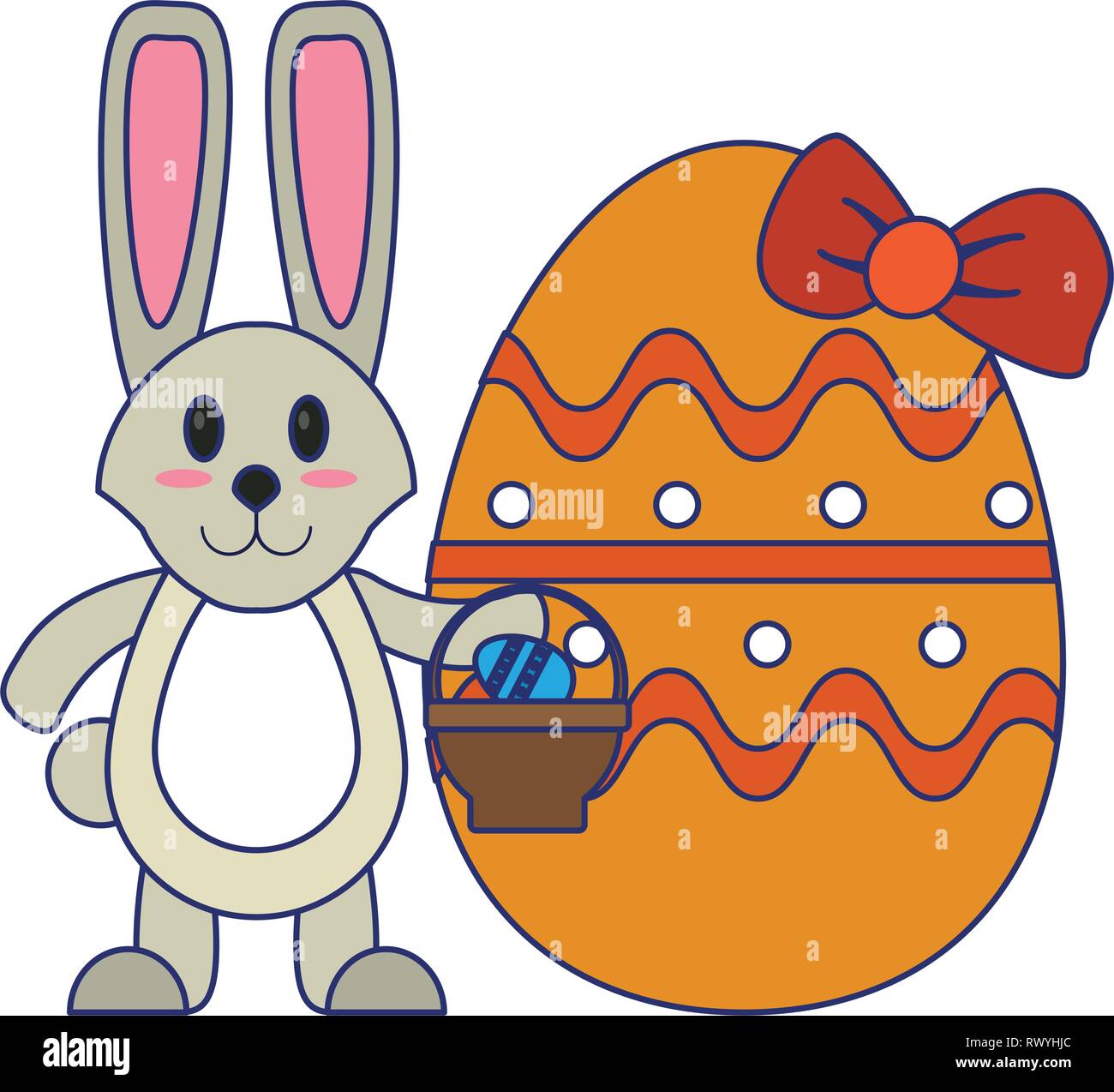 El día de Pascua Cute dibujos animados Imagen Vector de stock - Alamy