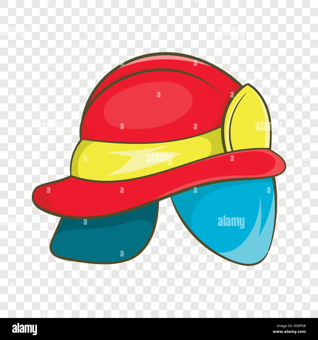 Casco bombero rojo de dibujos animados con insignia dorada Vector de Stock  de ©GB_Art 275017720