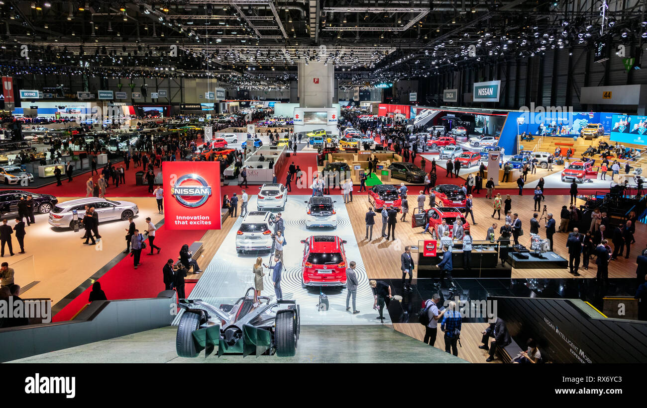 Ginebra, Suiza - 5 de marzo de 2019: Vista del 89º Salón Internacional del Automóvil de Ginebra. Foto de stock
