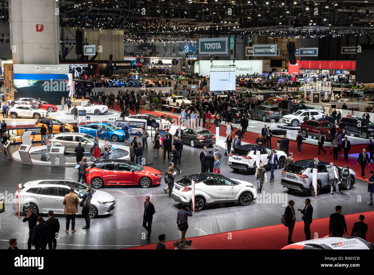 Ginebra, Suiza - 5 de marzo de 2019: Vista del 89º Salón Internacional del Automóvil de Ginebra. Foto de stock