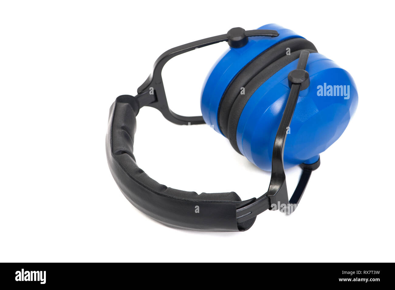 Protección auditiva orejeras azules, equipos de protección personal, equipo  de seguridad aislado sobre fondo blanco Fotografía de stock - Alamy