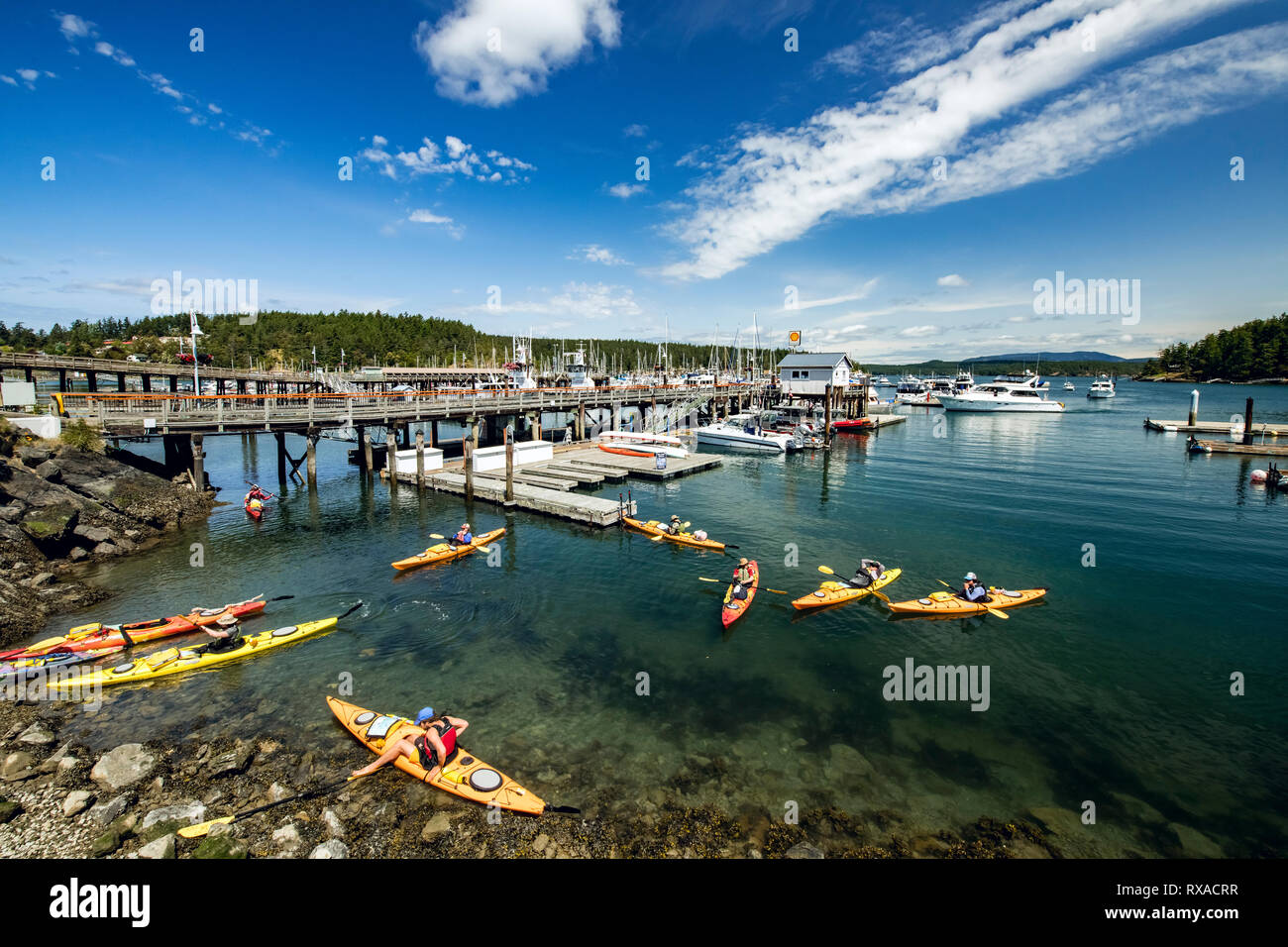 Friday Harbor (kayak), la Isla San Juan, Estado de Washington, EE.UU. Foto de stock