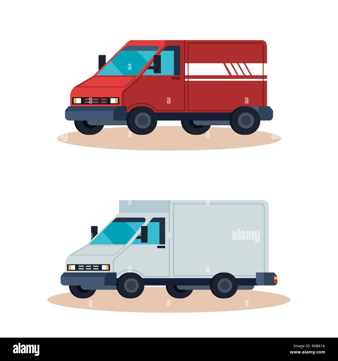 Servicio de entrega de vehículos furgones Ilustración del Vector