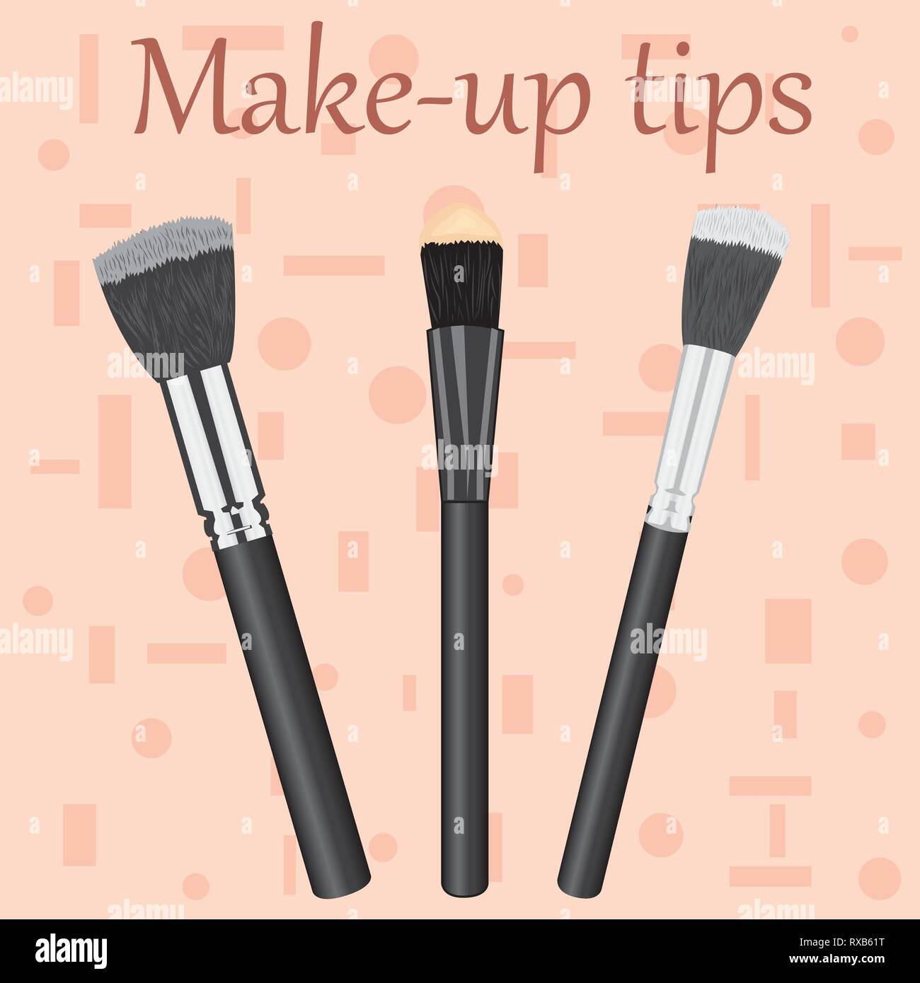 Kit de brochas de maquillaje profesional. Para corrector y maquillaje texto  de sugerencias Imagen Vector de stock - Alamy