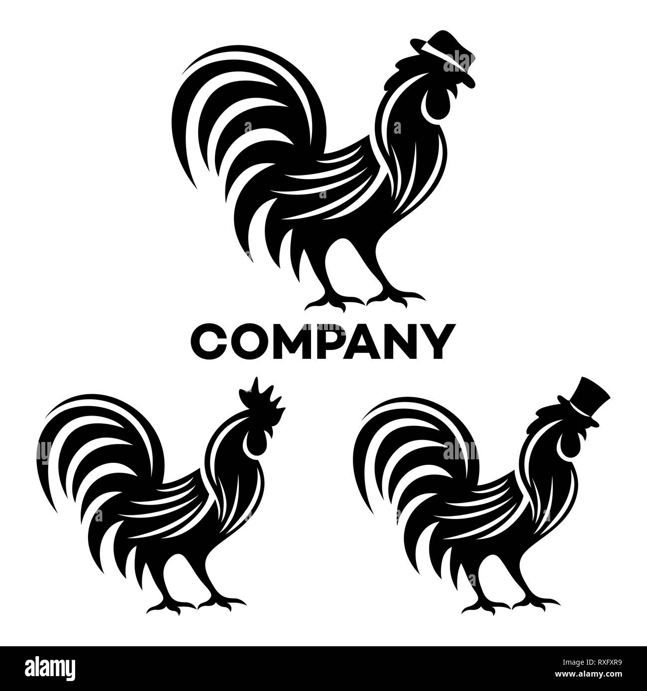 Logotipo en un sombrero de gallo Fotografía de stock - Alamy