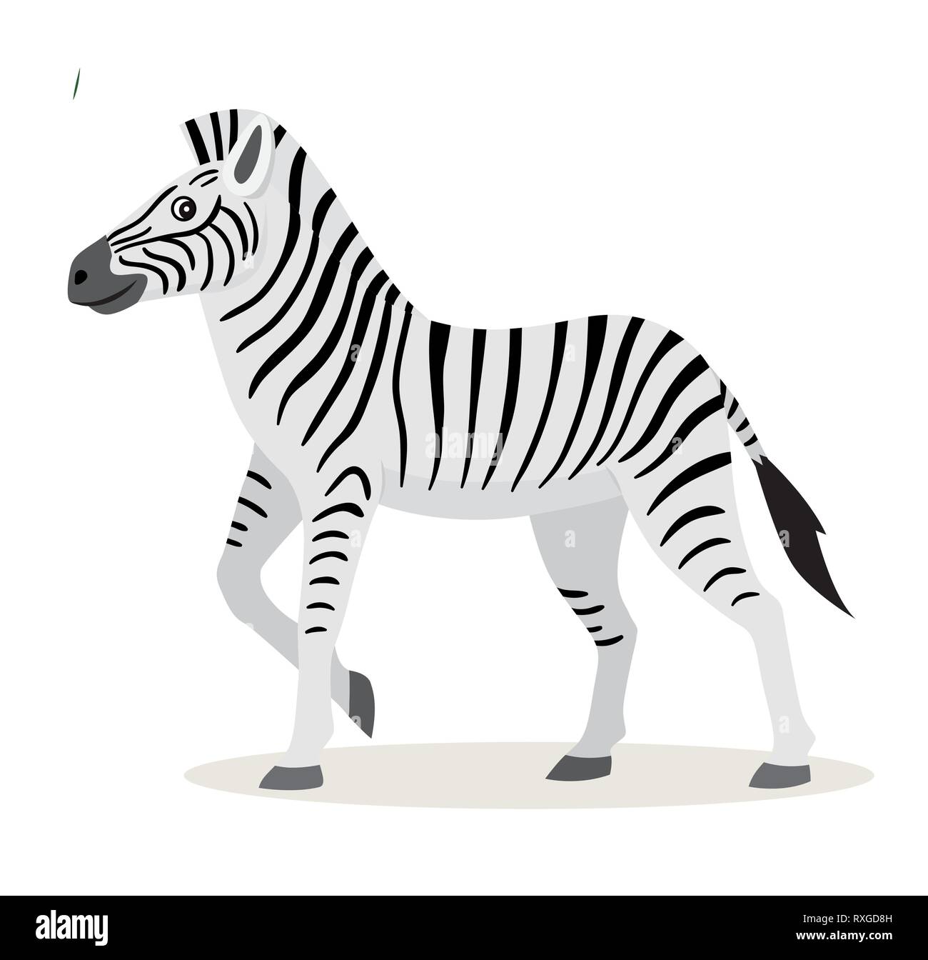 Animales africanos, lindo gracioso icono cebra aislado sobre fondo blanco, vector Ilustración del Vector