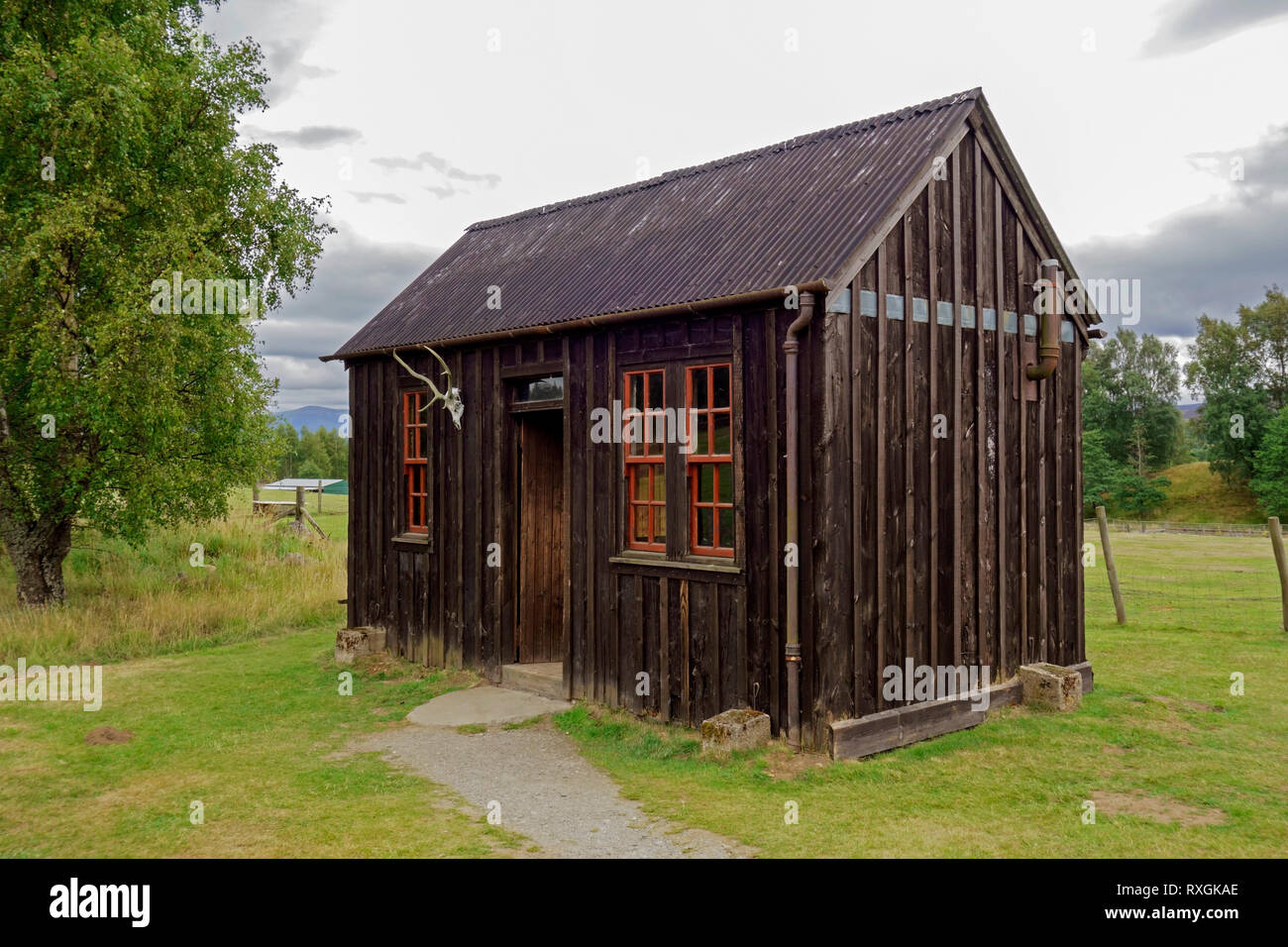 El Shepherd's Bothy en Highland Folk Museum en Newtonmore, Escocia Foto de stock