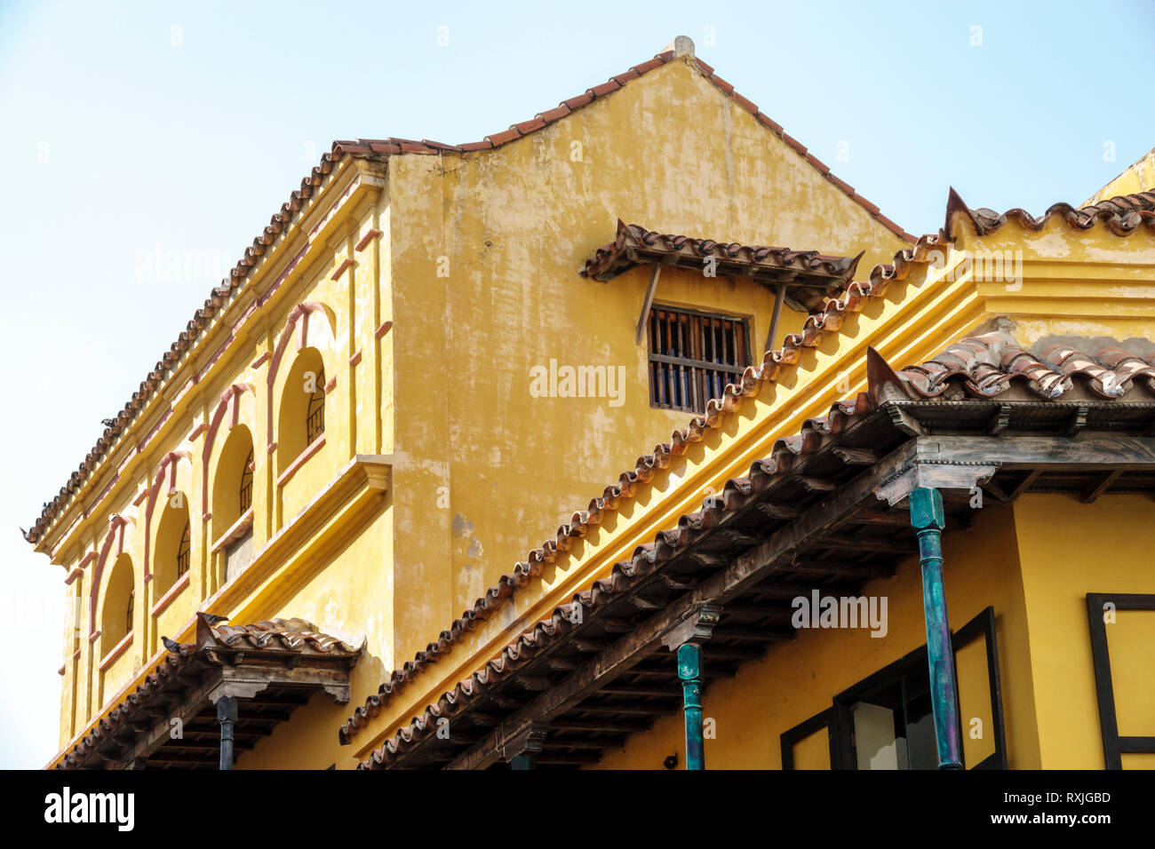 Cartagena COLOMBIA,CENTRO HISTÓRICO,CENTRO,ARQUITECTURA COLONIAL,EDIFICIO,EXTERIOR,COL190119194 Foto de stock