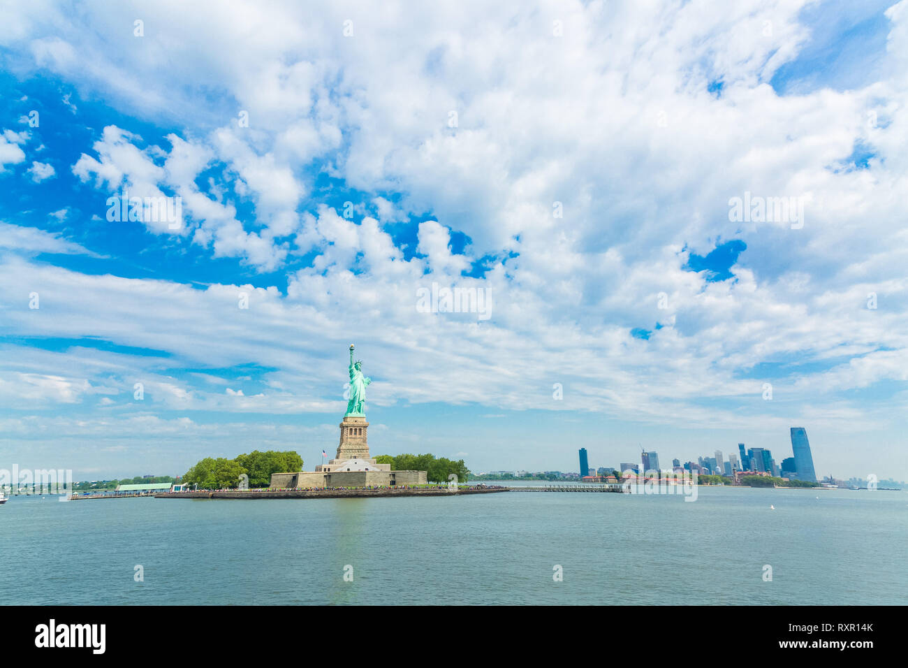 La Estatua de la libertad en la Isla de la Libertad en Nueva York Foto de stock