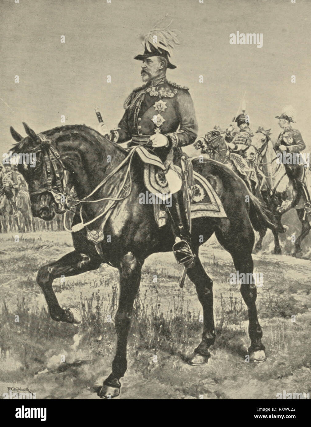 King Edward VII en su uniforme como mariscal de campo Foto de stock