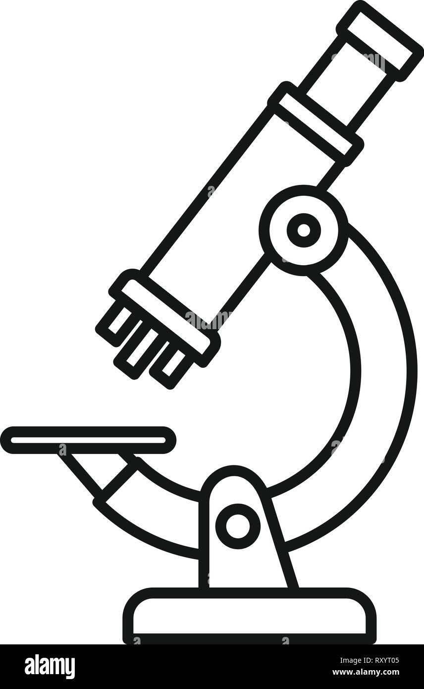Icono de microscopio. Microscopio de esquema vector icono Diseño web  aislado sobre fondo blanco Imagen Vector de stock - Alamy
