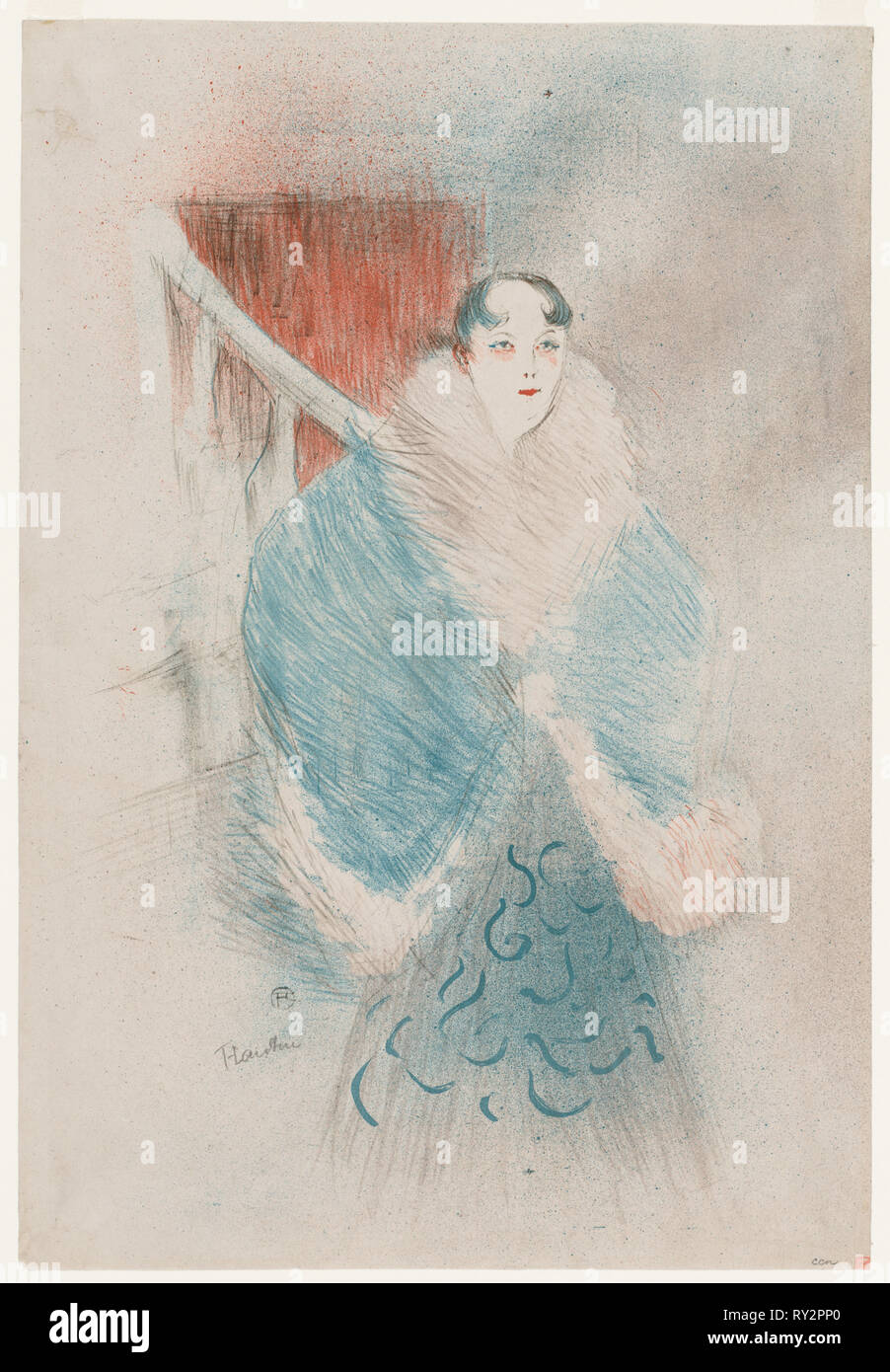 Elsa, la Viennoise Dite, 1897. Henri de Toulouse-Lautrec (Francés, 1864-1901). Litografía de color; hoja: 56,7 x 38,8 cm (22 5/16 x 15 1/4 pulg. Foto de stock