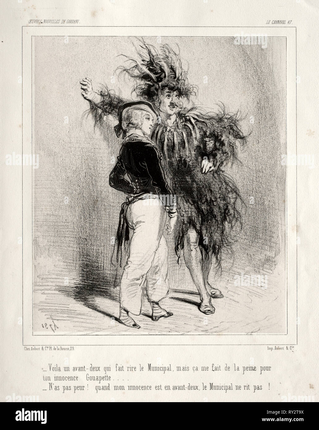 El Carnaval. Paul Gavarni (Francés, 1804-1866). Litografía Foto de stock