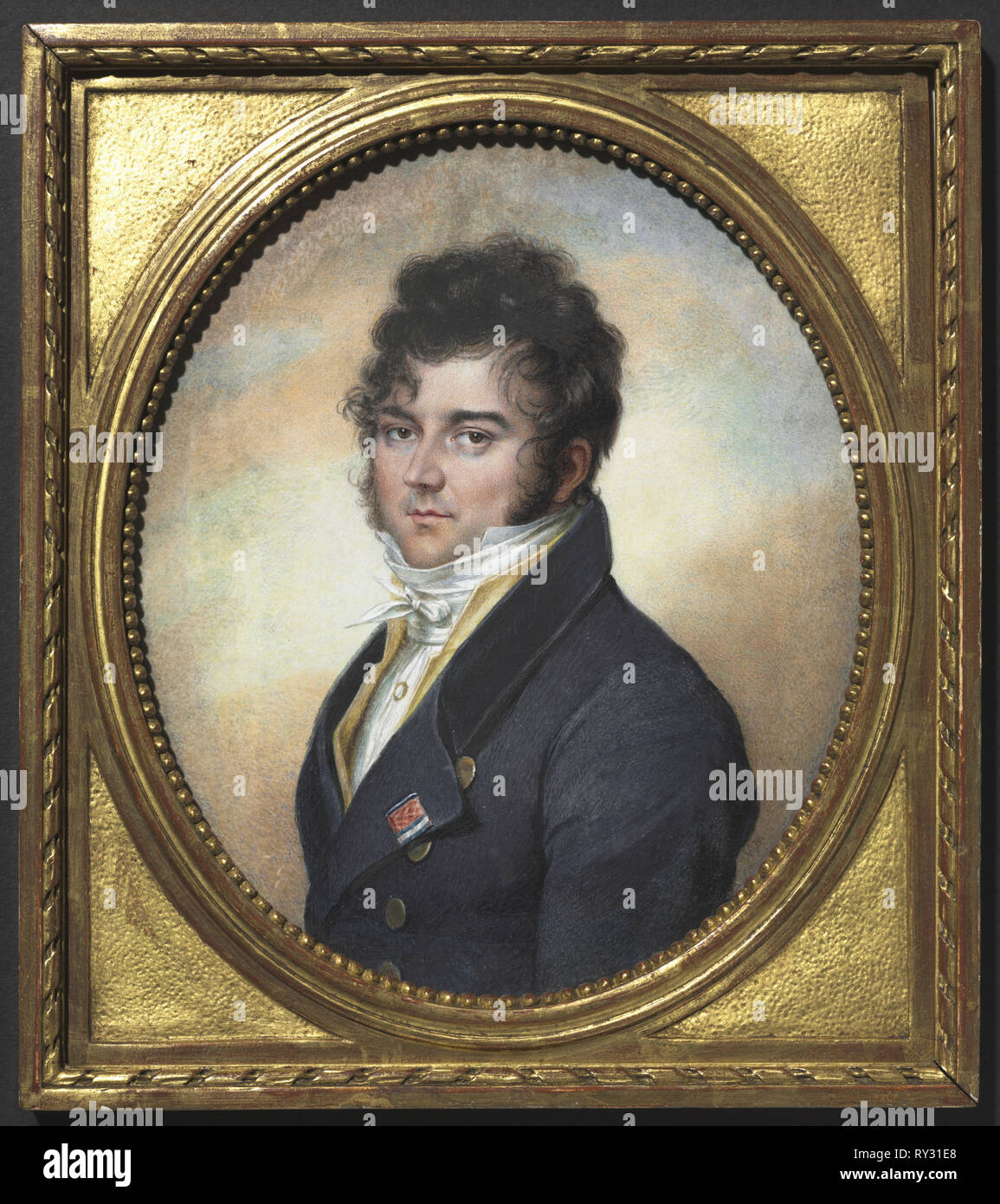 Retrato de un hombre, c. 1810 . Jean-Urbain Guerin (Francés, 1760-1836).  Acuarela sobre Cartulina en un reborde y se preocuparon de armazón de  madera; enmarcado: 24,6 x 21,7 cm (9 11/16 x