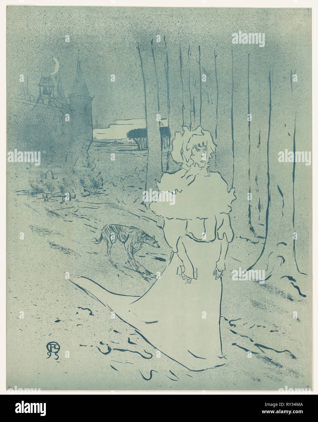 La Chatelaine o el Tocsin, 1895. Henri de Toulouse-Lautrec (Francés, 1864-1901), impreso por Cassan Fils, Toulouse. Litografía de color; hoja: 56,7 x 45,3 cm (22 5/16 x 17 13/16 Foto de stock