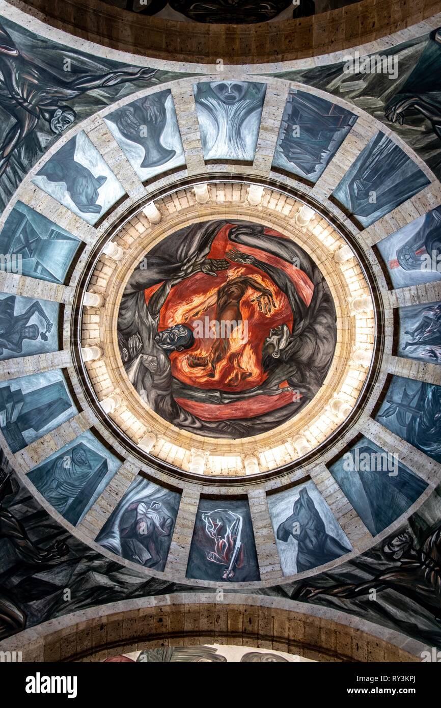 El hombre de fuego fresco de José Clemente Orozco en el Hospicio