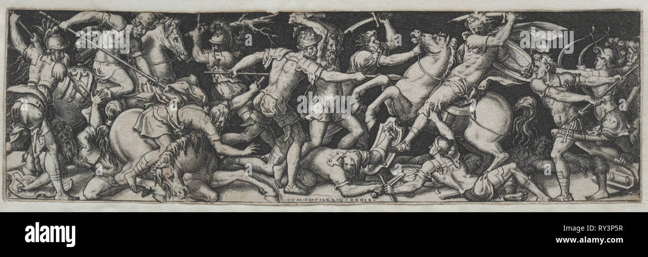Los combates y triunfos nº 11. Etienne Delaune (Francés, 1518/19-c. 1583). Grabado Foto de stock