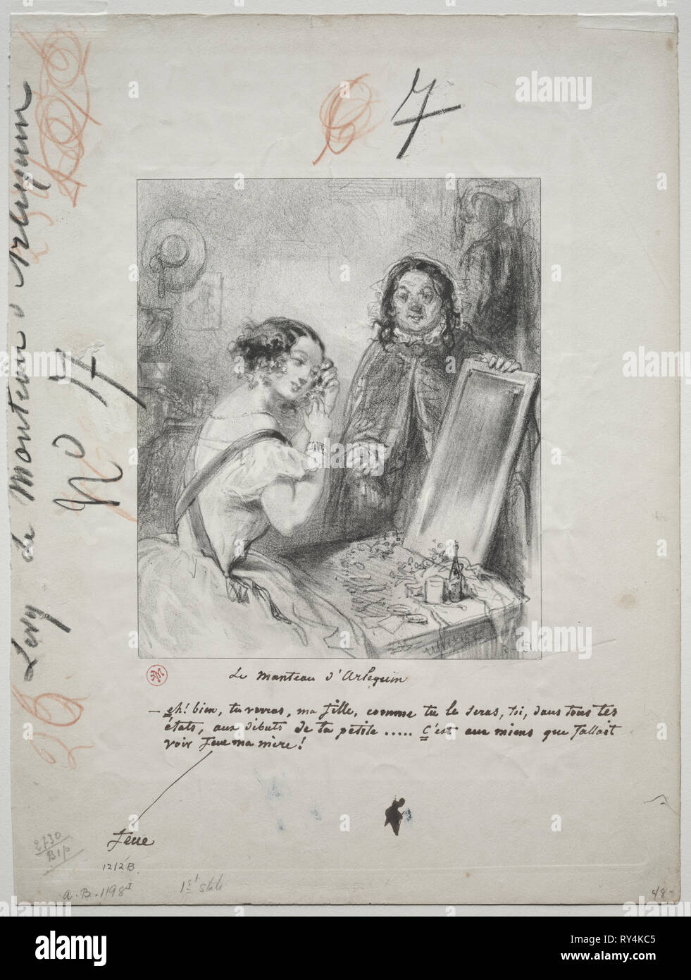 Le Manteau d'Arlequin: Eh bien ! Tu verra, ma fille..., 1852. Paul Gavarni (Francés, 1804-1866). Litografía Foto de stock