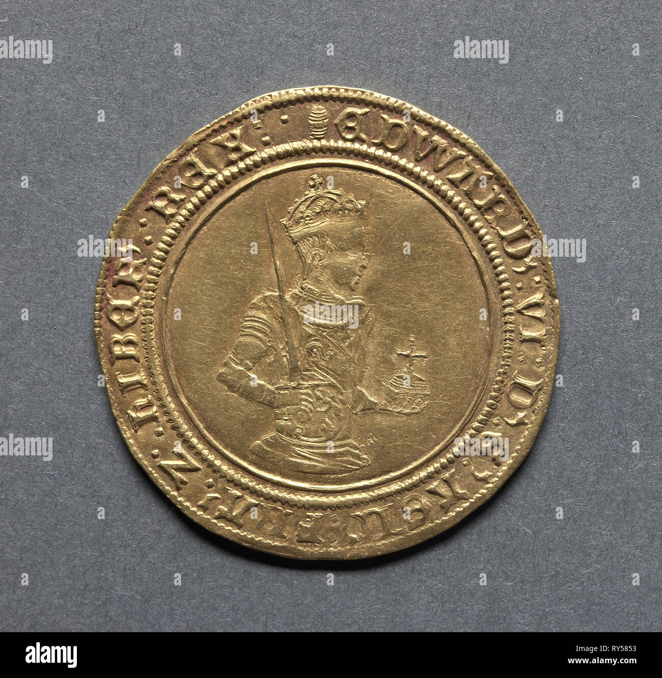 Soberano de 20 chelines, 1550-1553. Inglaterra, Eduardo VI, 1547-1553. Oro Foto de stock