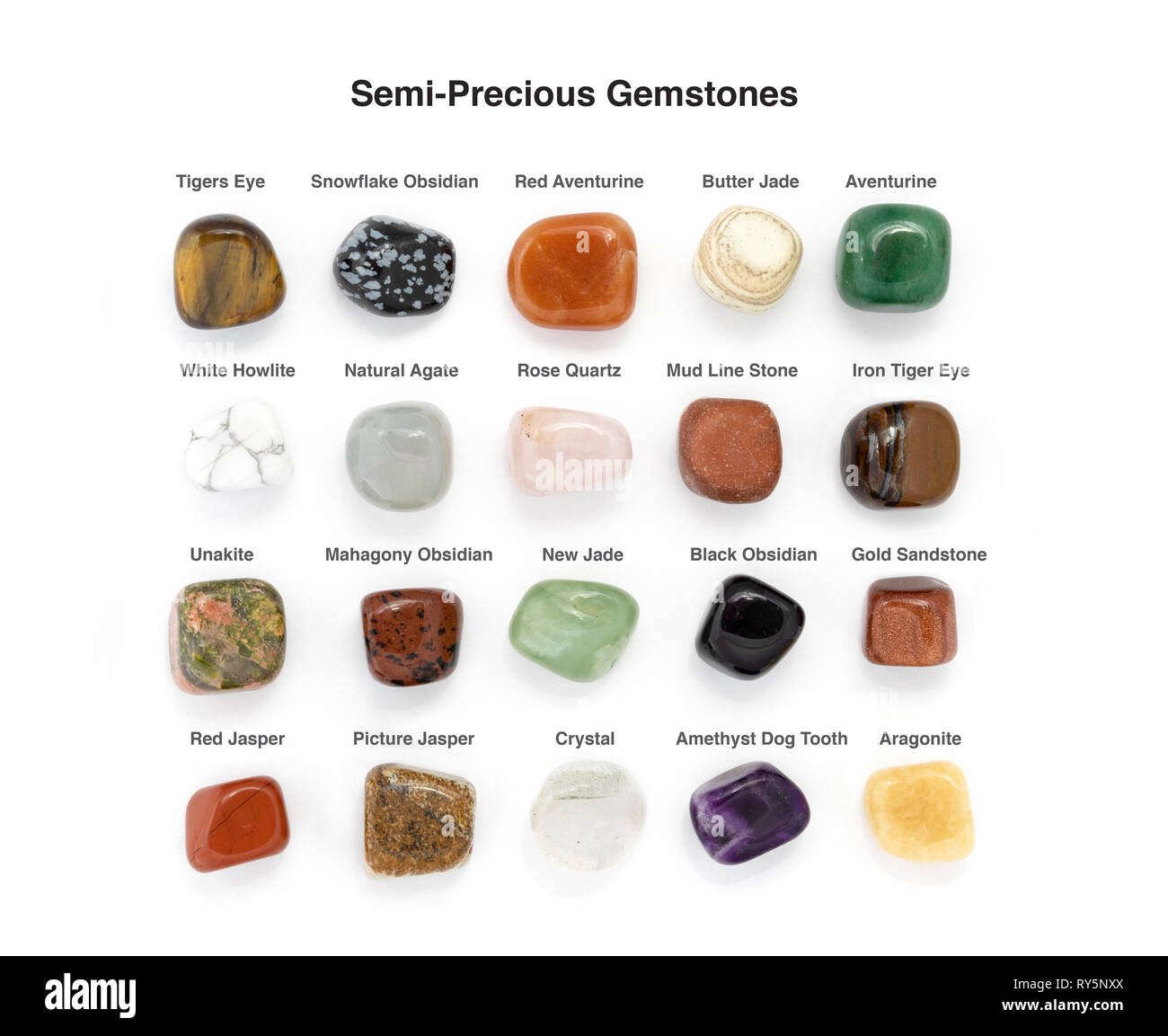 Semi-Precious surtidos de piedras preciosas Foto de stock