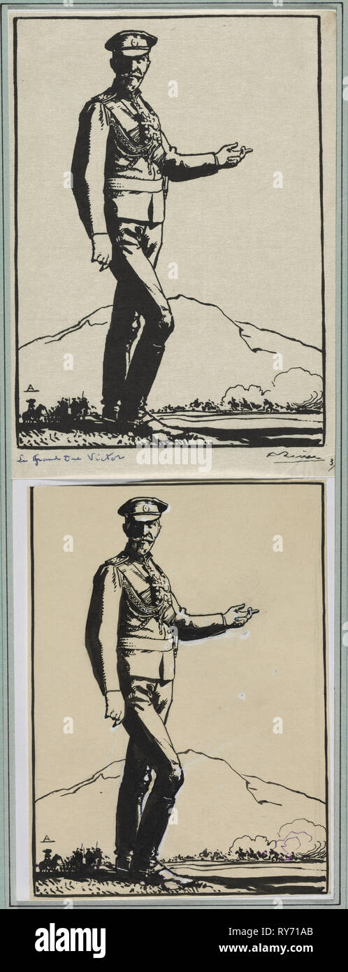 Le Grand Duc Víctor, 1914. Auguste Louis Lepère (Francés, 1849-1918). Pincel y tinta negra en lápiz con blancos fosforescentes Foto de stock
