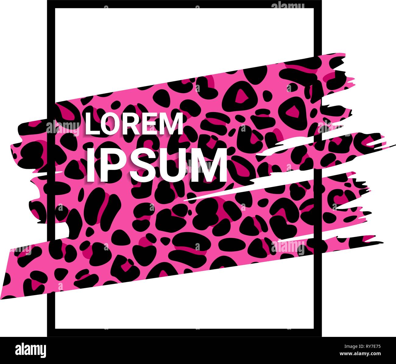 Resumen antecedentes con animal print design template con un marco negro con un trazo de color rosa brillante con patrón de leopardo sobre un fondo blanco Imagen Vector de stock - Alamy Resumen antecedentes con animal print design template con un marco negro con un trazo de color rosa brillante con patrón de leopardo sobre un fondo blanco Imagen Vector de stock - Alamy