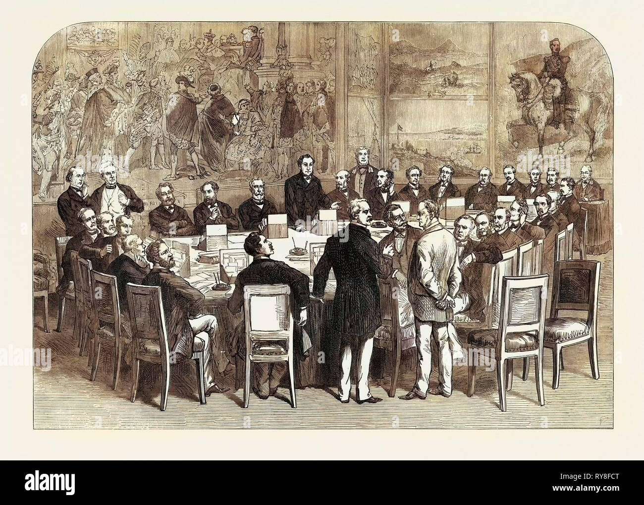 Reunión de la Comisión Francesa de treinta en Versalles, Francia 1874 Foto de stock