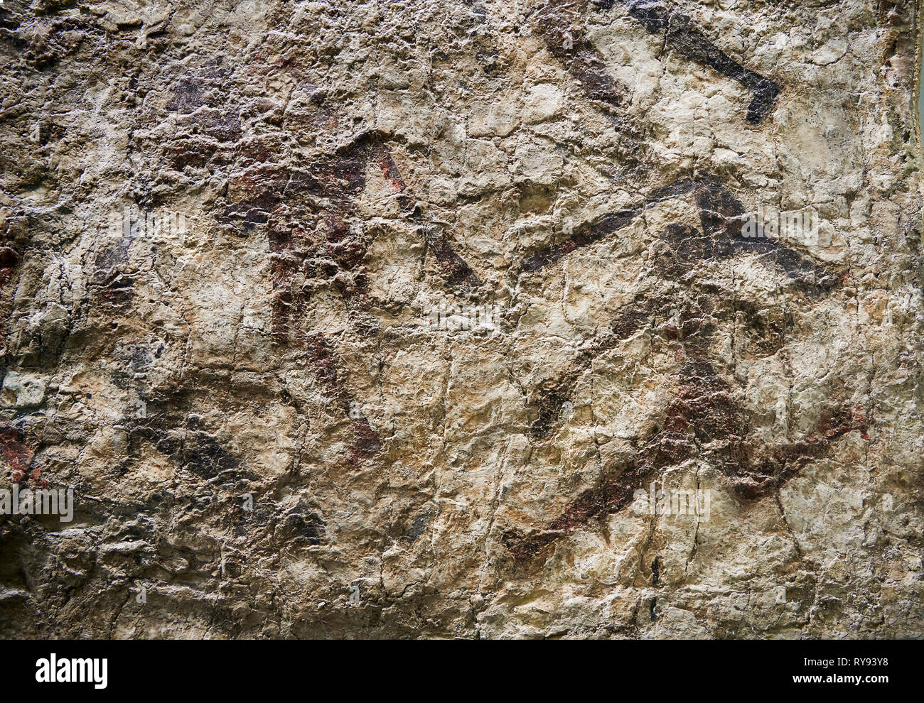 Detalle de muro fresco representando la figura en movimiento. 6000 BC. Catalhoyuk colecciones. Museo de las Civilizaciones de Anatolia, Ankara Foto de stock