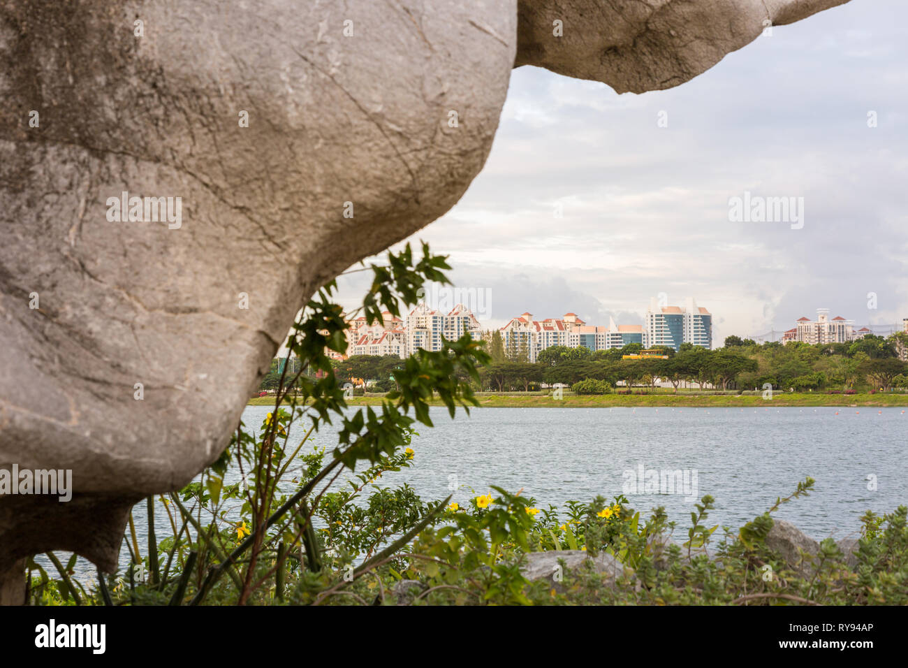 Vistas a Marina Bay, Singapur Foto de stock