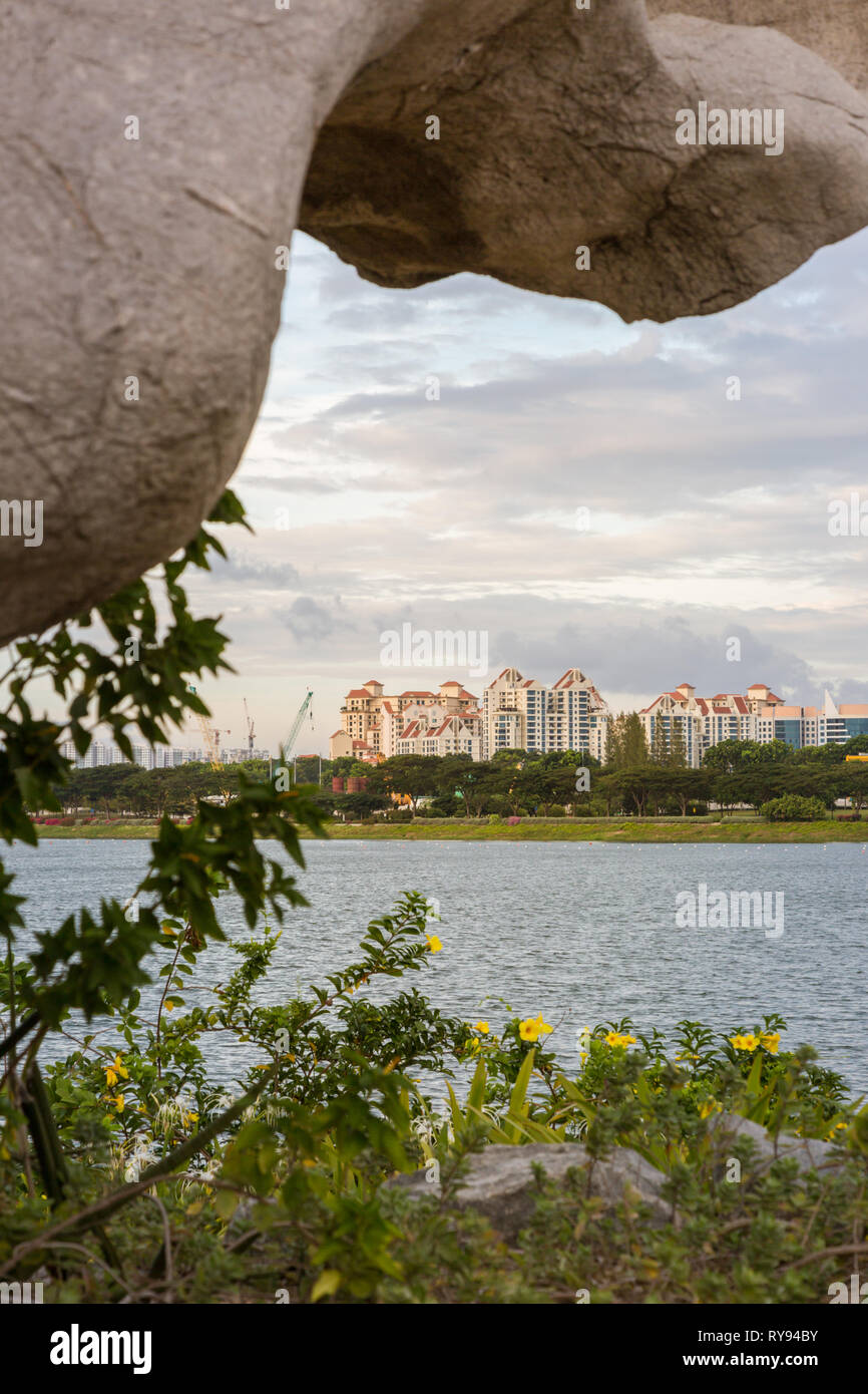 Vistas a Marina Bay, Singapur Foto de stock