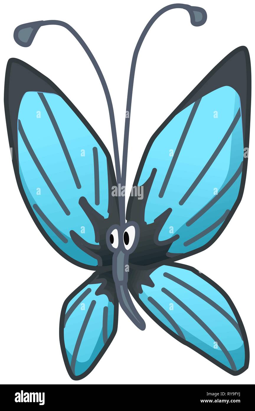 Personaje de dibujos animados de mariposas color ilustración vectorial,  vertical, sobre blanco, aislado Imagen Vector de stock - Alamy