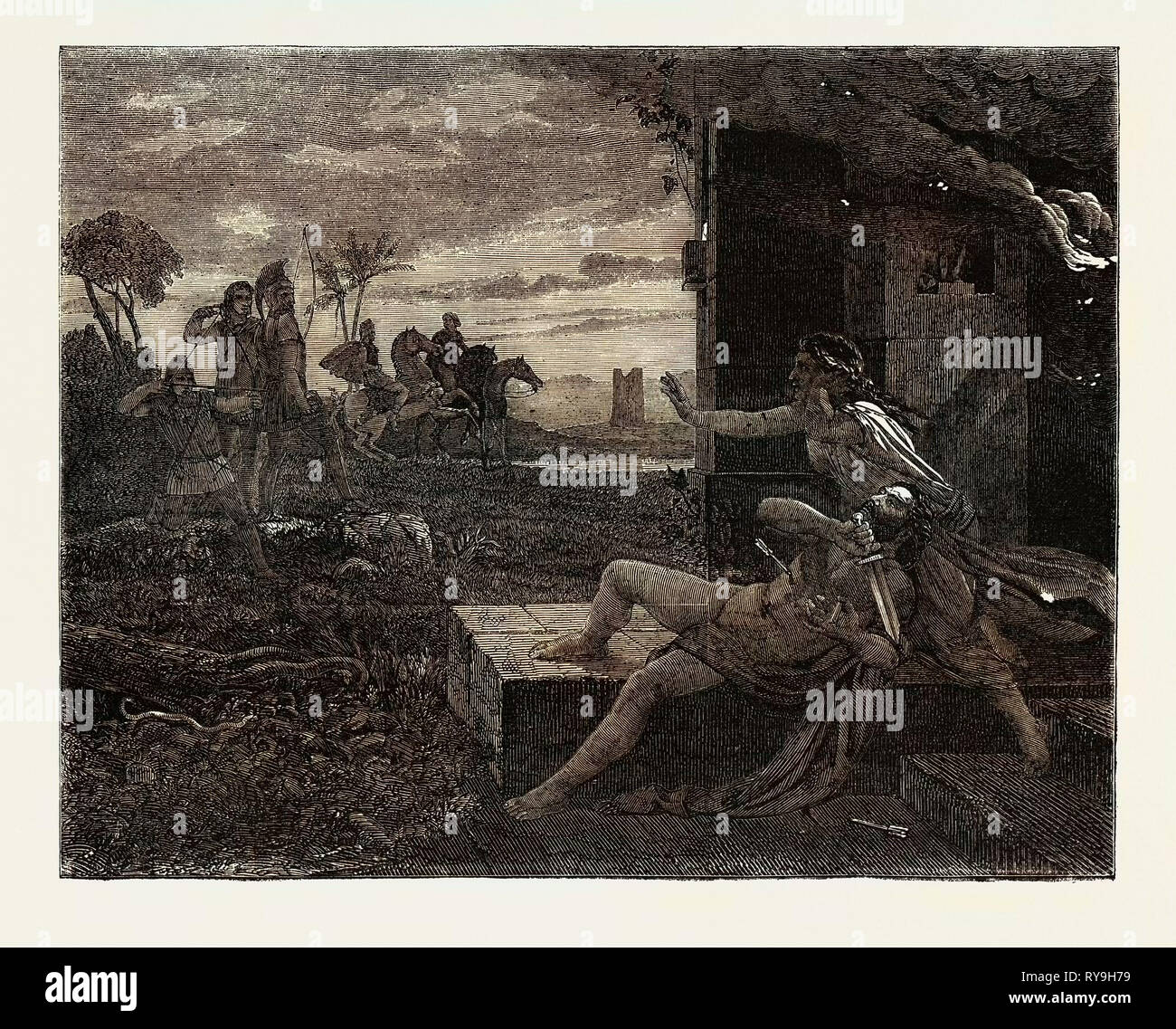 La muerte de Alcibíades, la Real Academia histórico Premio de Pintura Foto de stock