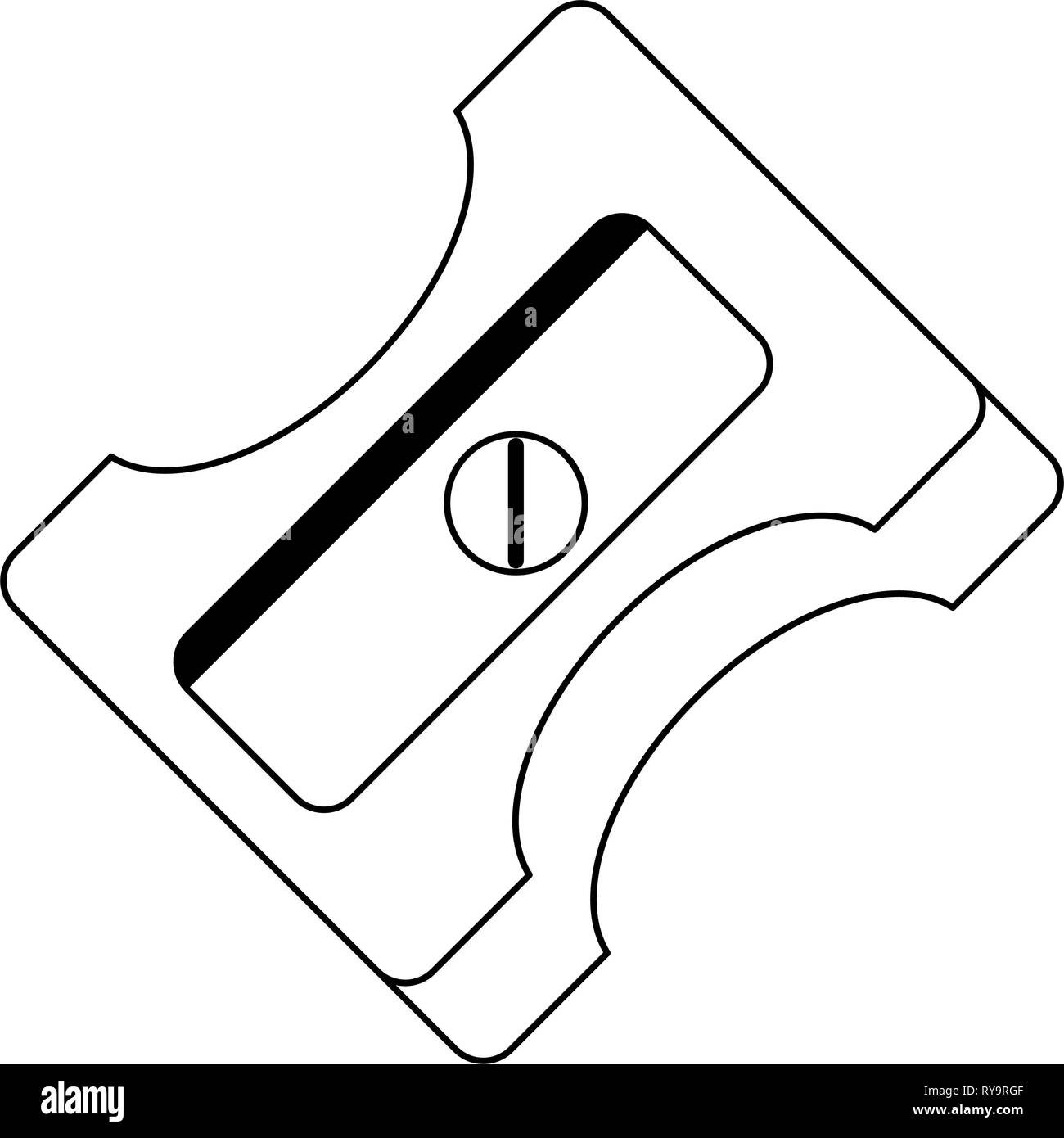 Sacapuntas aislados en blanco y negro Imagen Vector de stock - Alamy