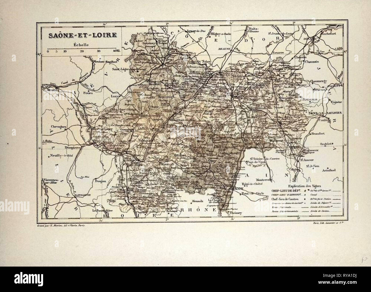 Saone Et Loire Map Saone Et Loire Map Fotos E Imágenes De Stock - Alamy