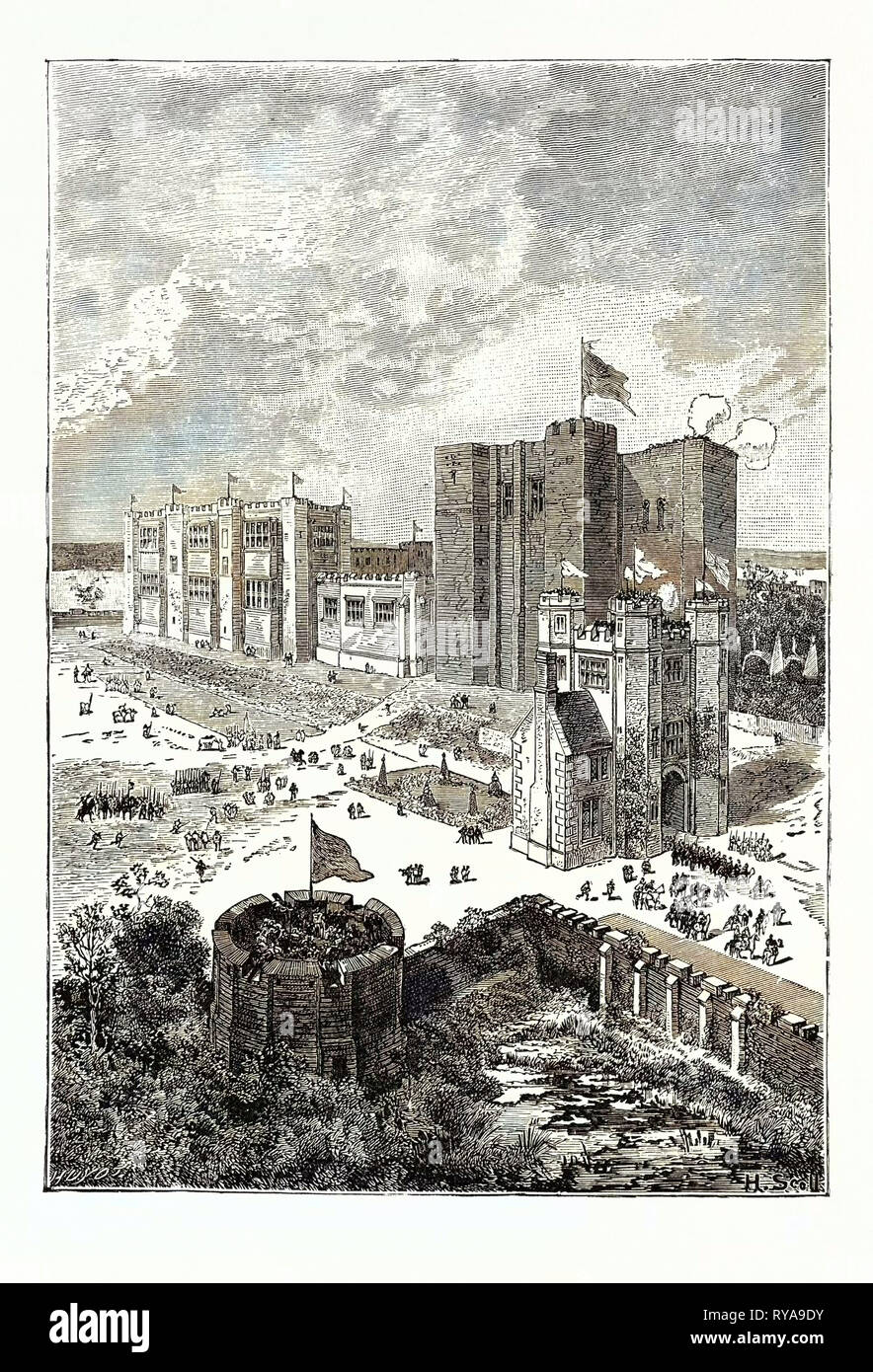 El Castillo de Kenilworth en el siglo XVI Foto de stock